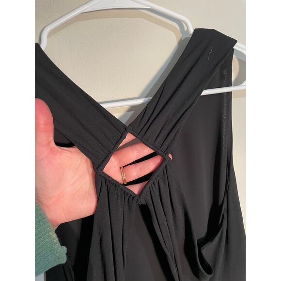 Armani Collezioni Black Silk Backless Midi Knee Length Dress - Picture 8 of 14